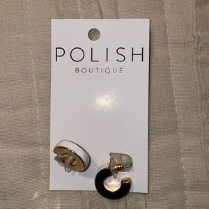 Chunky white and gold hoop